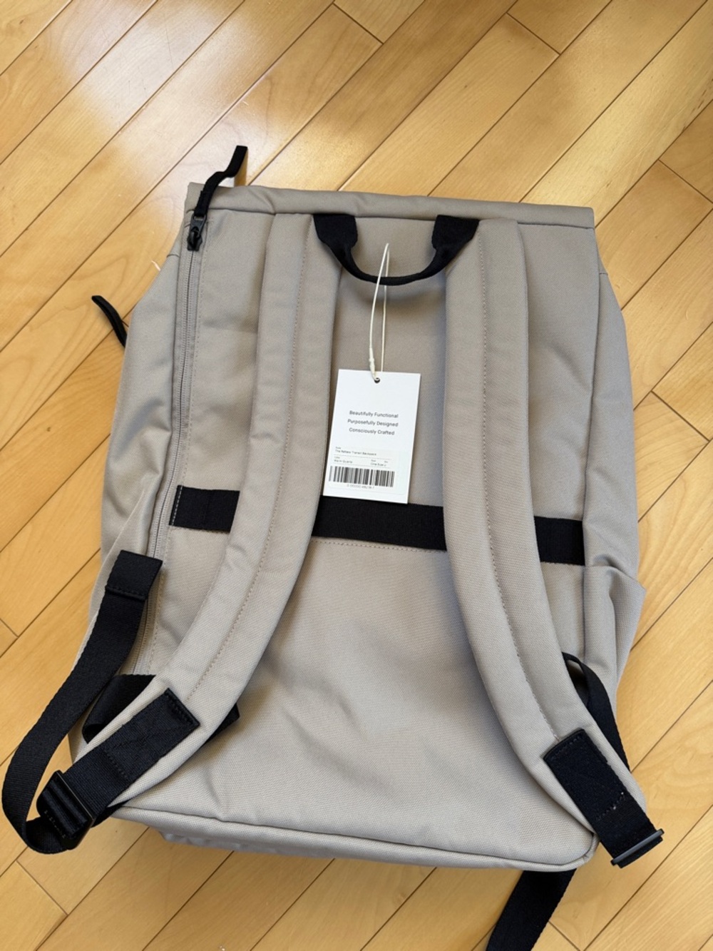 Everlane Cream Roll-Top Everyday Backpack with Black Handle - Picture 11 of 17